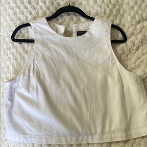 Banana Republic Ivory Sleeveless Crop Top